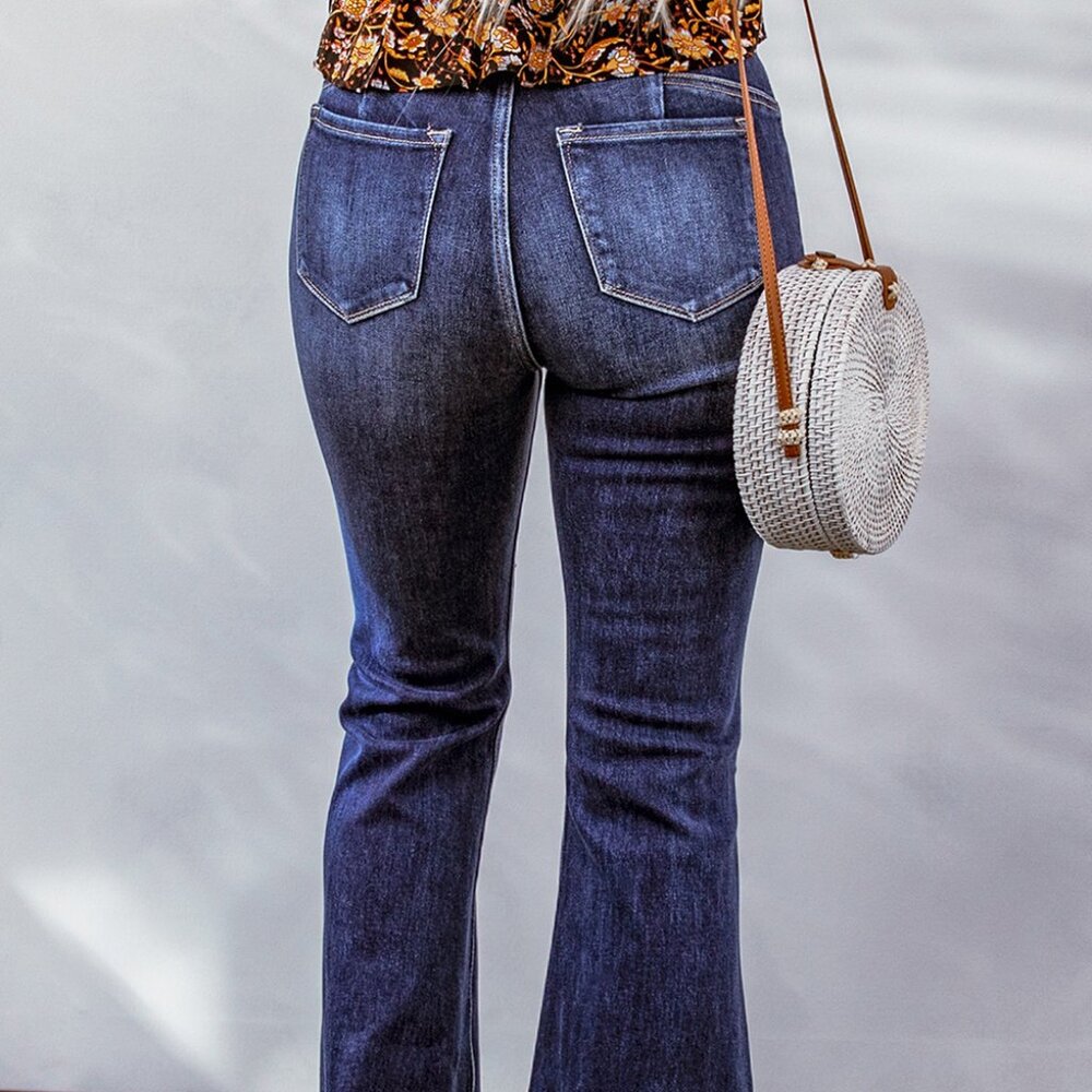 NWOT Dark Blue Women's Flare Jeans - Picture 2 of 5